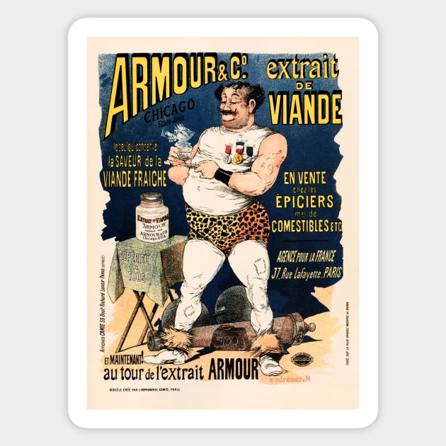 ARMOUR & CO Meat Extract Beverage Drink Vintage French Advertisement Sticker by vintageposters